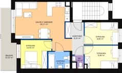 4 pokoje, mieszkanie 70,73 m², piętro 1, oferta nr A7/A, Osiedle CONTIGO, Wrocław, Psie Pole-Zawidawie, Zakrzów, ul. Siedzikówny