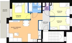 4 pokoje, mieszkanie 70,36 m², piętro 2, oferta nr A8/B, Osiedle CONTIGO, Wrocław, Psie Pole-Zawidawie, Zakrzów, ul. Siedzikówny