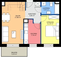 2 pokoje, mieszkanie 60,45 m², piętro 2, oferta nr A1/2/8, Osiedle Lissa, Wrocław, Leśnica, ul. Eluarda 61-73