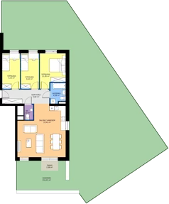 4 pokoje, mieszkanie 80,02 m², piętro 1, oferta nr A2/1/6, Osiedle Lissa, Wrocław, Leśnica, ul. Eluarda 61-73