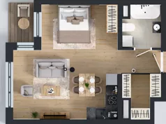 1 pokój, apartament 40,38 m², parter, oferta nr A1.0.10, Emilii Plater 7, Szczecin, Śródmieście, Skolwin, ul. Miedziana 4