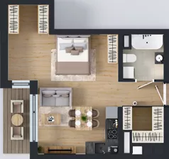 1 pokój, apartament 41,27 m², piętro 3, oferta nr A1.3.1, Emilii Plater 7, Szczecin, Śródmieście, Skolwin, ul. Miedziana 4