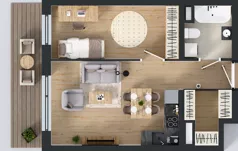 2 pokoje, apartament 44,16 m², parter, oferta nr A2.0.6, Emilii Plater 7, Szczecin, Śródmieście, Skolwin, ul. Miedziana 4