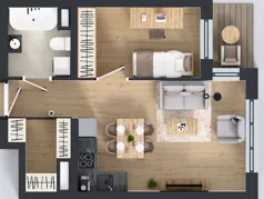 2 pokoje, mieszkanie 40,01 m², parter, oferta nr B1.0.7, Emilii Plater 7, Szczecin, Śródmieście, Skolwin, ul. Miedziana 4