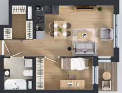 2 pokoje, apartament 39,92 m², parter, oferta nr B2.0.3, Emilii Plater 7, Szczecin, Śródmieście, Skolwin, ul. Miedziana 4