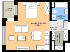 1 pokój, mieszkanie 40,44 m², piętro 7, oferta nr A1.7.13, Emilii Plater 7, Szczecin, Śródmieście, Skolwin, ul. Miedziana 4