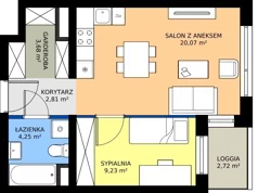 2 pokoje, mieszkanie 40,49 m², piętro 3, oferta nr A1.3.6, Emilii Plater 7, Szczecin, Śródmieście, Skolwin, ul. Miedziana 4