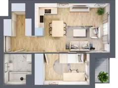 2 pokoje, mieszkanie 40,47 m², parter, oferta nr A1.0.5, Emilii Plater 7, Szczecin, Śródmieście, Skolwin, ul. Miedziana 4