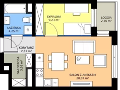 2 pokoje, mieszkanie 40,26 m², piętro 4, oferta nr A1.4.18, Emilii Plater 7, Szczecin, Śródmieście, Skolwin, ul. Miedziana 4