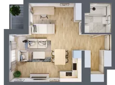 1 pokój, mieszkanie 40,56 m², parter, oferta nr A1.0.14, Emilii Plater 7, Szczecin, Śródmieście, Skolwin, ul. Miedziana 4