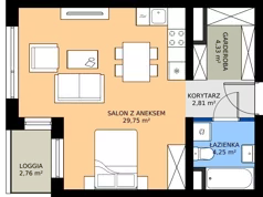 1 pokój, mieszkanie 41,18 m², piętro 8, oferta nr A1.8.15, Emilii Plater 7, Szczecin, Śródmieście, Skolwin, ul. Miedziana 4