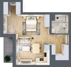 1 pokój, mieszkanie 41,31 m², piętro 4, oferta nr A1.4.1, Emilii Plater 7, Szczecin, Śródmieście, Skolwin, ul. Miedziana 4