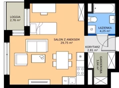 1 pokój, mieszkanie 40,47 m², piętro 6, oferta nr A1.6.17, Emilii Plater 7, Szczecin, Śródmieście, Skolwin, ul. Miedziana 4