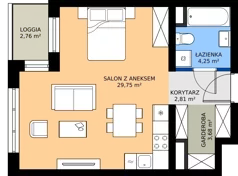 1 pokój, mieszkanie 40,38 m², parter, oferta nr A1.0.10, Emilii Plater 7, Szczecin, Śródmieście, Skolwin, ul. Miedziana 4