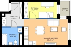2 pokoje, mieszkanie 46,35 m², piętro 7, oferta nr A1.7.5, Emilii Plater 7, Szczecin, Śródmieście, Skolwin, ul. Miedziana 4