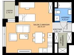 1 pokój, mieszkanie 40,52 m², piętro 4, oferta nr A1.4.17, Emilii Plater 7, Szczecin, Śródmieście, Skolwin, ul. Miedziana 4