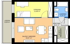 2 pokoje, mieszkanie 44,76 m², parter, oferta nr A2.0.8, Emilii Plater 7, Szczecin, Śródmieście, Skolwin, ul. Miedziana 4