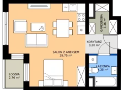 1 pokój, mieszkanie 40,47 m², piętro 7, oferta nr A2.7.4, Emilii Plater 7, Szczecin, Śródmieście, Skolwin, ul. Miedziana 4