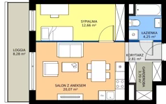 2 pokoje, mieszkanie 44,16 m², parter, oferta nr A2.0.6, Emilii Plater 7, Szczecin, Śródmieście, Skolwin, ul. Miedziana 4