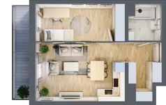 2 pokoje, mieszkanie 44,16 m², parter, oferta nr A2.0.6, Emilii Plater 7, Szczecin, Śródmieście, Skolwin, ul. Miedziana 4
