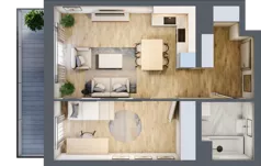 2 pokoje, mieszkanie 44,17 m², piętro 2, oferta nr A2.2.6, Emilii Plater 7, Szczecin, Śródmieście, Skolwin, ul. Miedziana 4
