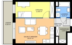 2 pokoje, mieszkanie 43,77 m², parter, oferta nr A2.0.10, Emilii Plater 7, Szczecin, Śródmieście, Skolwin, ul. Miedziana 4