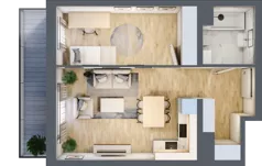 2 pokoje, apartament 43,77 m², parter, oferta nr A2.0.10, Emilii Plater 7, Szczecin, Śródmieście, Skolwin, ul. Miedziana 4