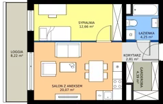 2 pokoje, mieszkanie 44,74 m², piętro 3, oferta nr A2.3.9, Emilii Plater 7, Szczecin, Śródmieście, Skolwin, ul. Miedziana 4