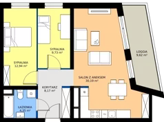 3 pokoje, mieszkanie 66,29 m², piętro 4, oferta nr B1.4.6, Emilii Plater 7, Szczecin, Śródmieście, Skolwin, ul. Miedziana 4