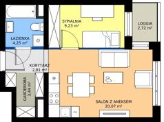 2 pokoje, mieszkanie 40,01 m², parter, oferta nr B1.0.7, Emilii Plater 7, Szczecin, Śródmieście, Skolwin, ul. Miedziana 4