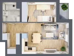 2 pokoje, mieszkanie 40,01 m², parter, oferta nr B1.0.7, Emilii Plater 7, Szczecin, Śródmieście, Skolwin, ul. Miedziana 4