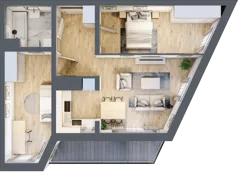 3 pokoje, mieszkanie 58,53 m², piętro 4, oferta nr B1.4.7, Emilii Plater 7, Szczecin, Śródmieście, Skolwin, ul. Miedziana 4
