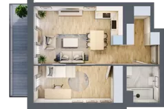 2 pokoje, apartament 43,79 m², parter, oferta nr B1.0.1, Emilii Plater 7, Szczecin, Śródmieście, Skolwin, ul. Miedziana 4