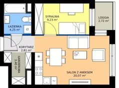 2 pokoje, mieszkanie 40,10 m², piętro 2, oferta nr B1.2.5, Emilii Plater 7, Szczecin, Śródmieście, Skolwin, ul. Miedziana 4