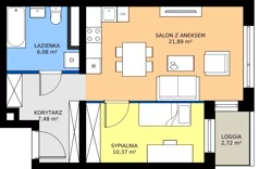 2 pokoje, mieszkanie 46,33 m², piętro 7, oferta nr B1.7.4, Emilii Plater 7, Szczecin, Śródmieście, Skolwin, ul. Miedziana 4