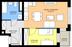 2 pokoje, mieszkanie 46,47 m², piętro 1, oferta nr B1.1.4, Emilii Plater 7, Szczecin, Śródmieście, Skolwin, ul. Miedziana 4