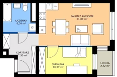 2 pokoje, mieszkanie 46,30 m², piętro 5, oferta nr B1.5.4, Emilii Plater 7, Szczecin, Śródmieście, Skolwin, ul. Miedziana 4