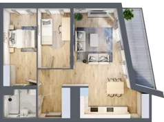 3 pokoje, apartament 66,31 m², piętro 2, oferta nr B1.2.6, Emilii Plater 7, Szczecin, Śródmieście, Skolwin, ul. Miedziana 4