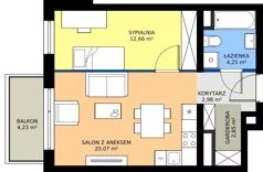 2 pokoje, mieszkanie 43,40 m², piętro 4, oferta nr B1.4.10, Emilii Plater 7, Szczecin, Śródmieście, Skolwin, ul. Miedziana 4