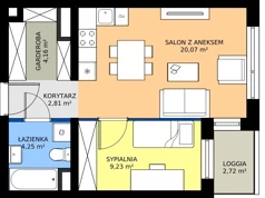 2 pokoje, mieszkanie 40,93 m², piętro 3, oferta nr B2.3.2, Emilii Plater 7, Szczecin, Śródmieście, Skolwin, ul. Miedziana 4