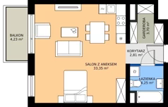 1 pokój, mieszkanie 44,14 m², piętro 2, oferta nr B2.2.7, Emilii Plater 7, Szczecin, Śródmieście, Skolwin, ul. Miedziana 4