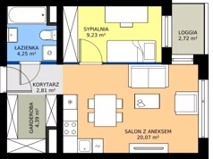 2 pokoje, mieszkanie 41,18 m², piętro 5, oferta nr B2.5.3, Emilii Plater 7, Szczecin, Śródmieście, Skolwin, ul. Miedziana 4