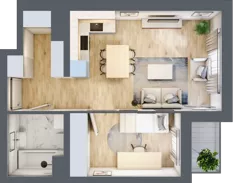 2 pokoje, apartament 39,92 m², parter, oferta nr B2.0.3, Emilii Plater 7, Szczecin, Śródmieście, Skolwin, ul. Miedziana 4