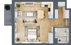 1 pokój, apartament 44,14 m², piętro 2, oferta nr B2.2.8, Emilii Plater 7, Szczecin, Śródmieście, Skolwin, ul. Miedziana 4