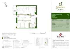 3 pokoje, mieszkanie 61,50 m², piętro 1, oferta nr 16, Julianów Verde II, Julianów, ul. Urbanistów