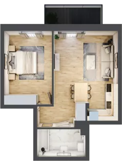 2 pokoje, mieszkanie 46,57 m², piętro 1, oferta nr 14, Szymanów Dom i Natura, Szymanów, Szymanów 7