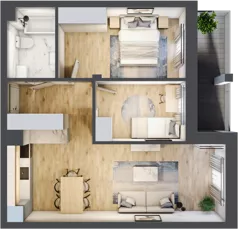 3 pokoje, mieszkanie 56,02 m², piętro 1, oferta nr 17, Szymanów Dom i Natura, Szymanów, Szymanów 7