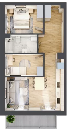 3 pokoje, mieszkanie 53,71 m², piętro 3, oferta nr 49, Szymanów Dom i Natura, Szymanów, Szymanów 7
