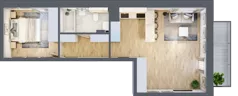 2 pokoje, mieszkanie 47,78 m², piętro 1, oferta nr 25, Na Skarpie, Łódź, Widzew, Sikawa, ul. Strążyska
