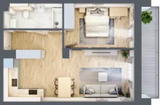 2 pokoje, mieszkanie 47,94 m², piętro 1, oferta nr 20, Na Skarpie, Łódź, Widzew, Sikawa, ul. Strążyska